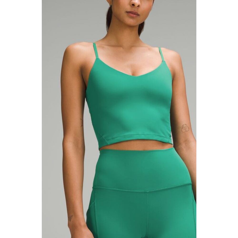 Lululemon Align Tank Top Green Size 0 Women's Cropped Built-In‎ Bra